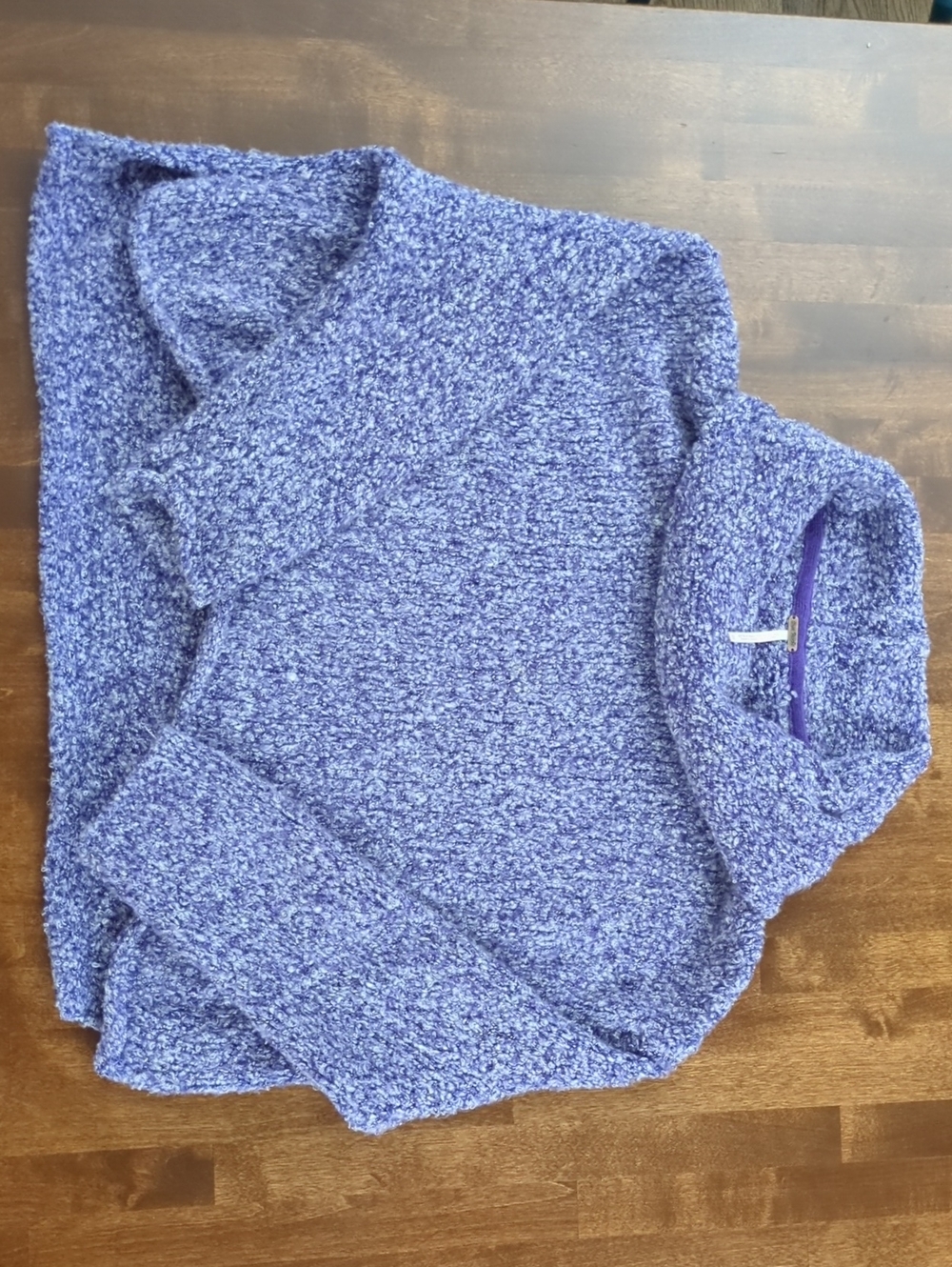 Free People Lavender Bouclé Turtleneck Sweater